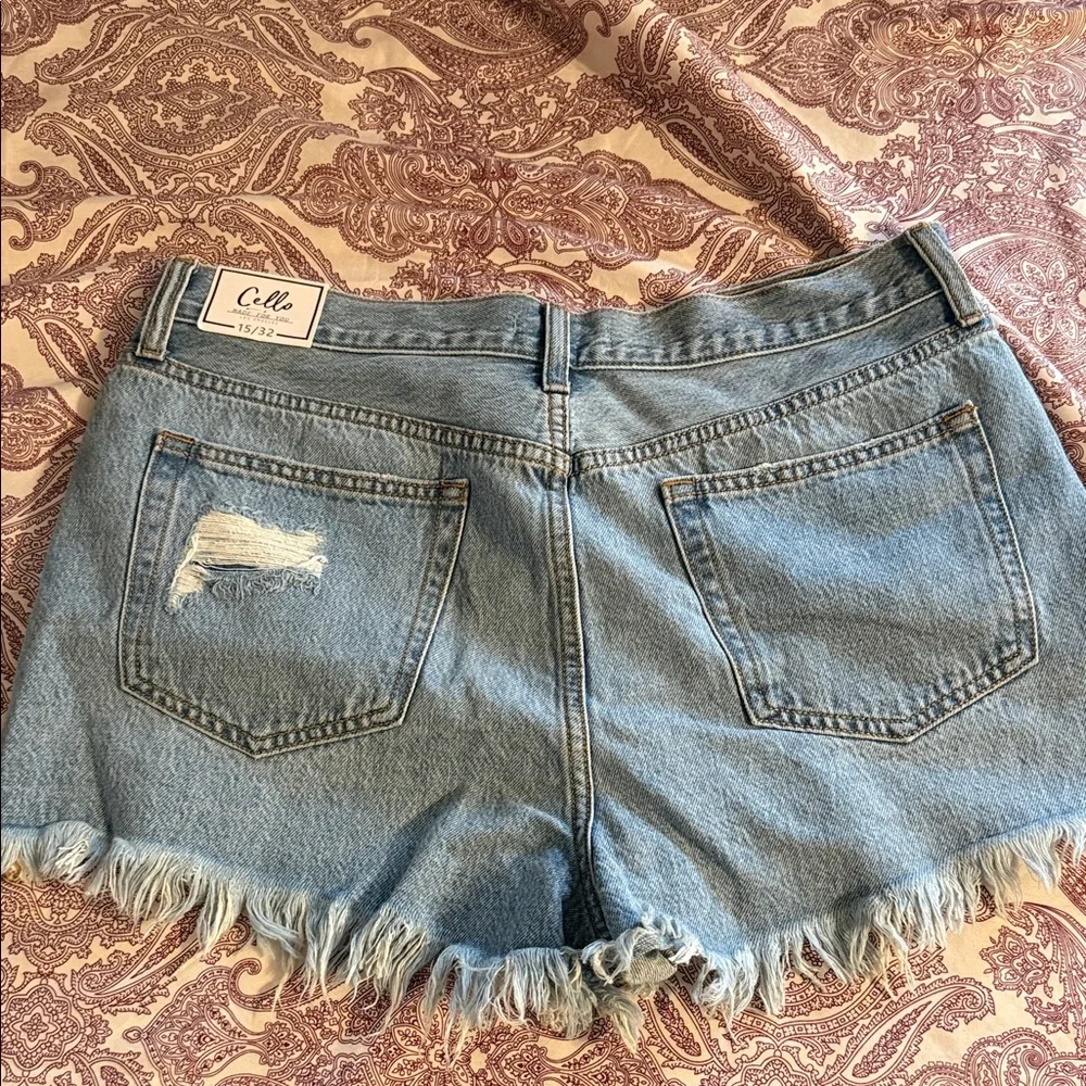 Cello Blue Distressed Denim Shorts - Picture 4 of 4